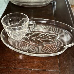 Elegant Clear Glass Snack Set